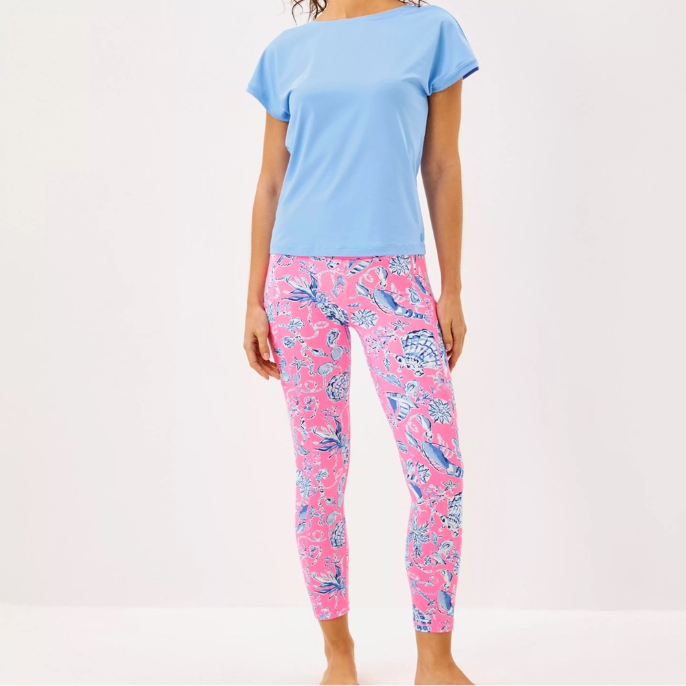 Lilly Pulitzer Weekender Luxletic High Rise Midi 24”Leggings-Rousseau Pink NWT - Picture 12 of 13